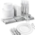 Stock Your Home 700 Piece Silver Dinnerware Party Set