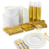 Stock Your Home 700 Piece Gold Dinnerware Party Set
