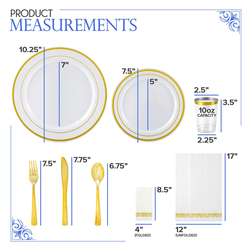 Stock Your Home 700 Piece Gold Dinnerware Party Set