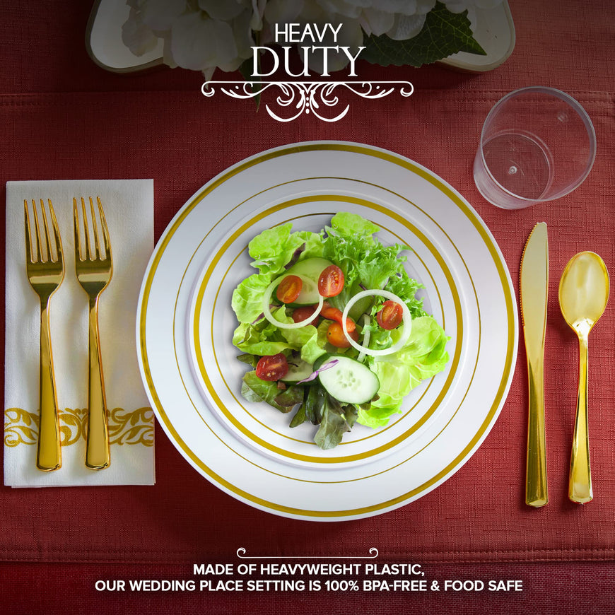 Stock Your Home 700 Piece Gold Dinnerware Party Set