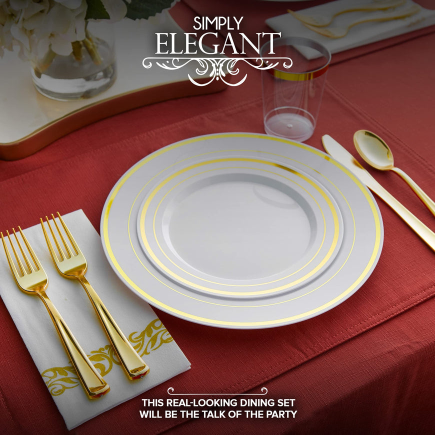 Stock Your Home 700 Piece Gold Dinnerware Party Set