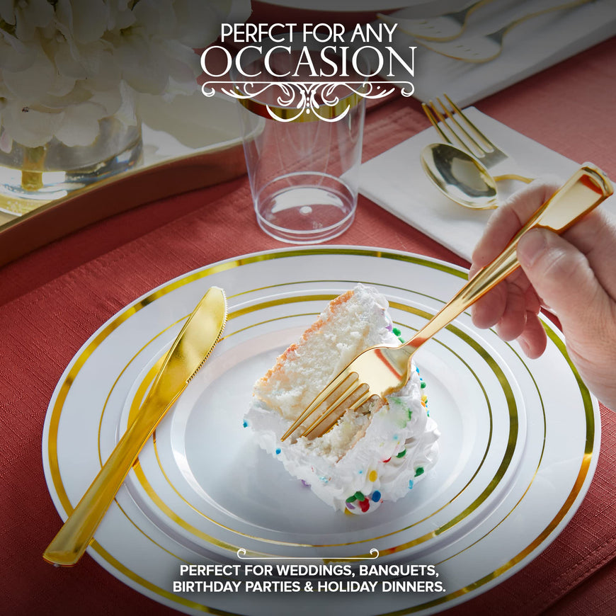 Stock Your Home 700 Piece Gold Dinnerware Party Set