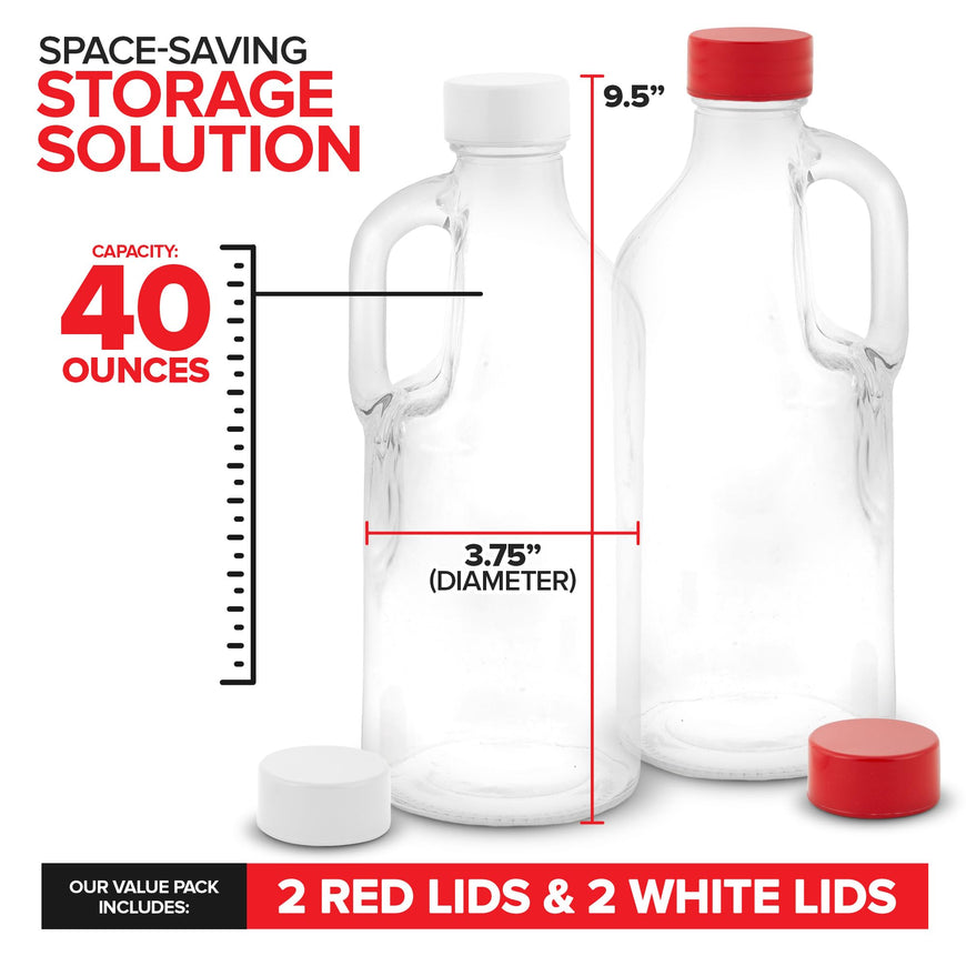 Glass Milk Bottle w/ Handles - 2 Pack - Duplicate