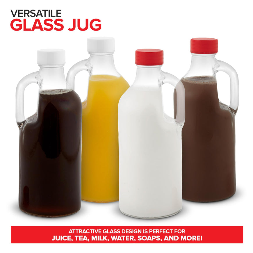 Glass Milk Bottle w/ Handles - 2 Pack - Duplicate
