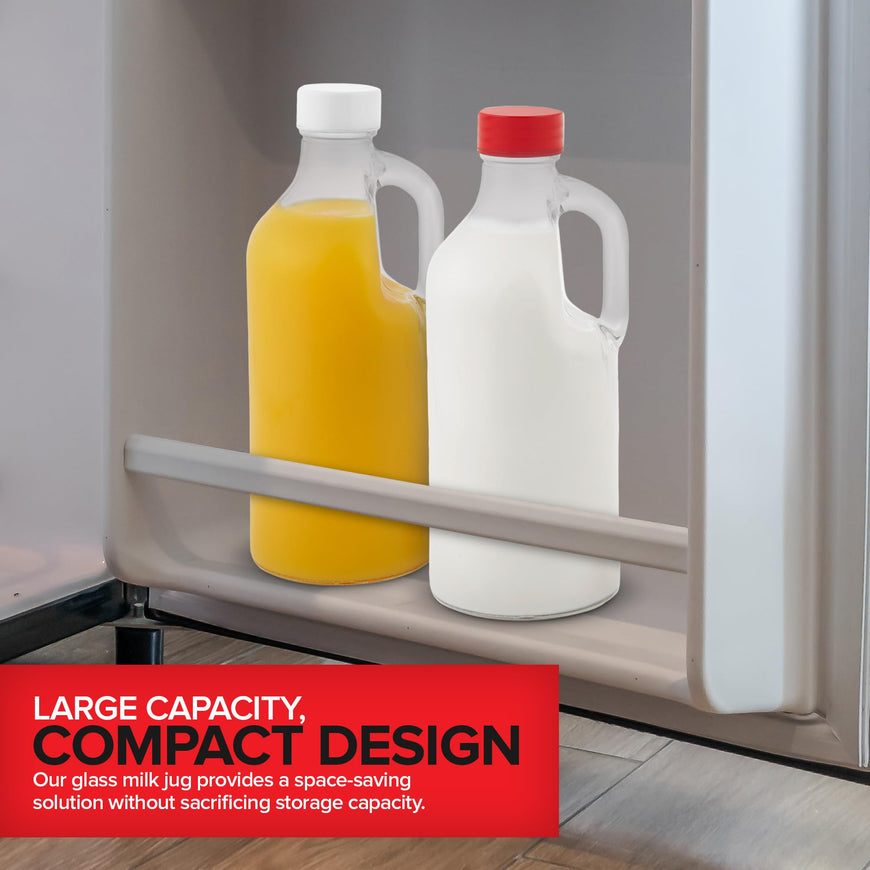 Glass Milk Bottle w/ Handles - 2 Pack - Duplicate