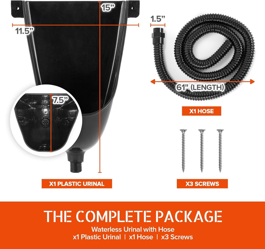 Stock Your Home Waterless Urinal - Black