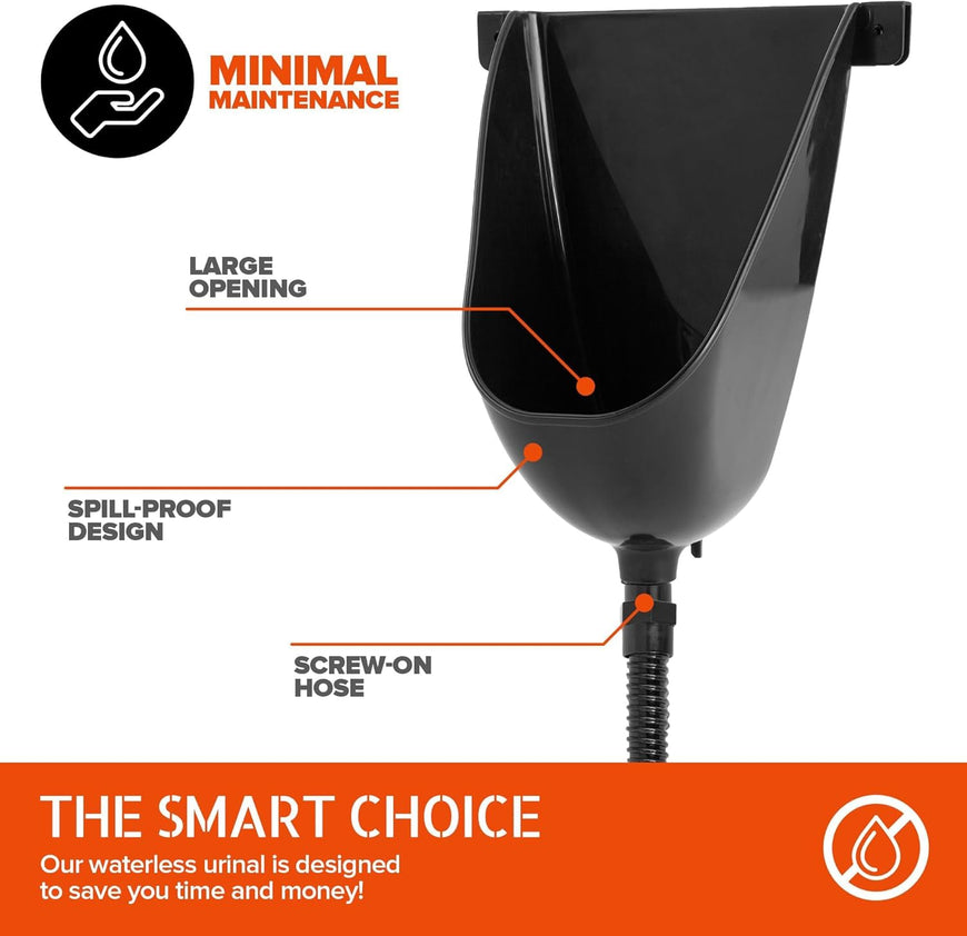 Stock Your Home Waterless Urinal - Black