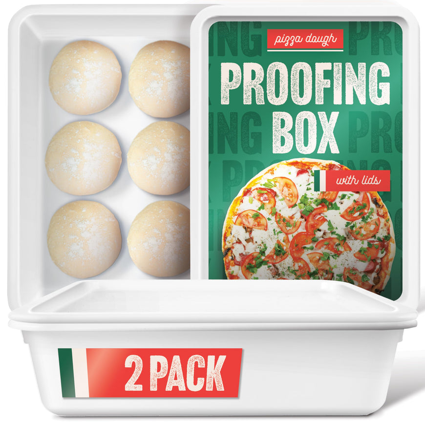 Stock Your Home Pizza Dough Proofing Container with Lid (2 Pack), Homemade Bread Dough Proofing Box
