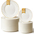 Scalloped Ivory and Gold Plates (100 Pack)