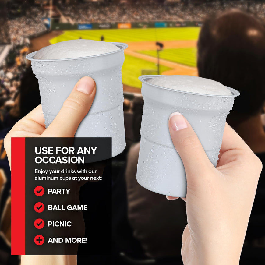 Stock Your Home 16oz Infinitely Recyclable Aluminum Cups (30 Pack) â€“ Premium Disposable & Reusable Metal Cups, Durable Aluminum Drinkware for Events, Parties, and 4th of July Celebrations