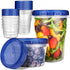 Stock Your Home Combo Plastic Food Containers with Lids â€“ 6 x 32oz & 10 x 16oz Reusable Freezer Containers, Airtight Soup Cups for Leftovers, Microwave & Dishwasher Safe