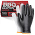 BBQ Grilling Gloves Kit â€“ 100 Nitrile Disposable Gloves & 4 Cotton Liners, Waterproof & Heat-Resistant for Smoking & Cooking