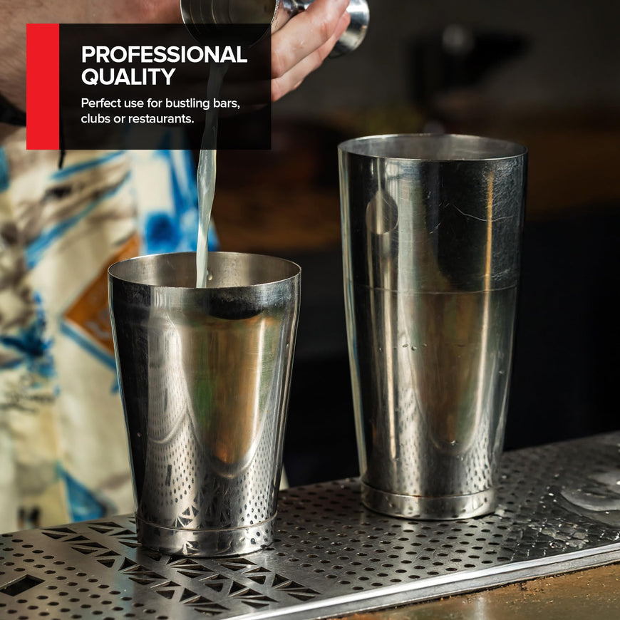 (2 Pack) Boston Cocktail Shaker, Drink Mixing Set (18oz & 24oz) Weighted Stainless Steel Shaker Tins, Cocktail & Martini Mixed Drink Shakers, Essential & Professional Bar Tools For Bartending