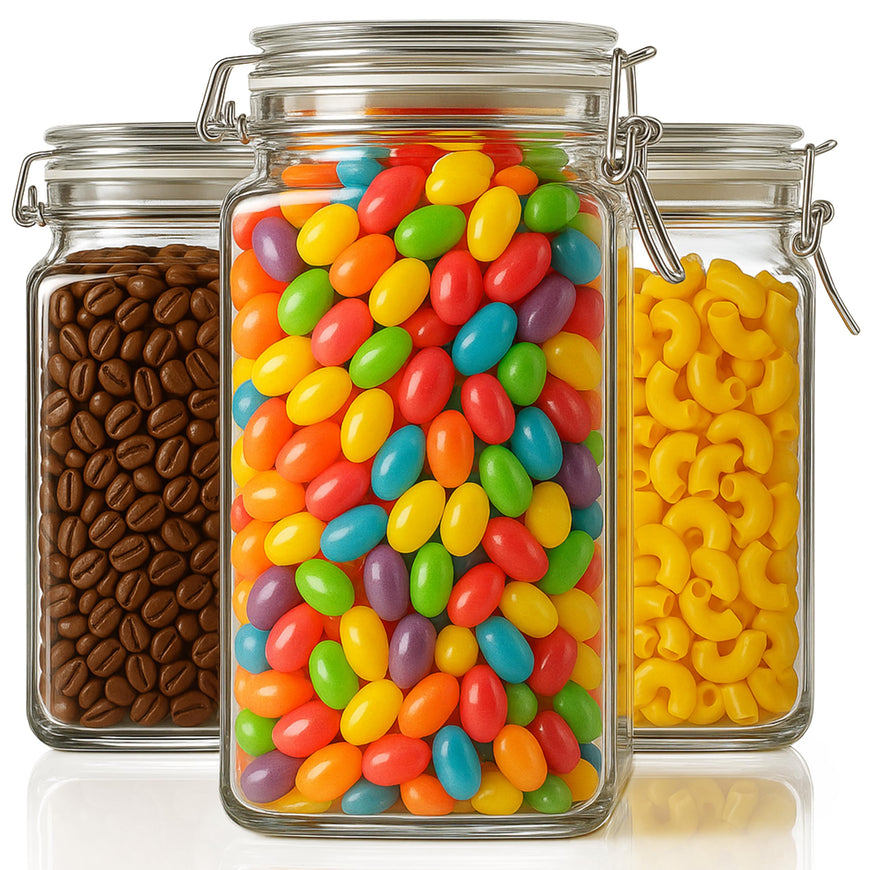 78oz Airtight Glass Jars (3 Pack)