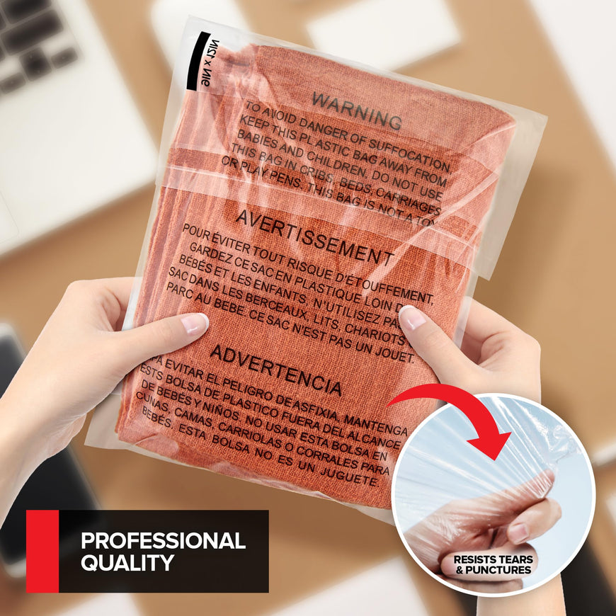 1000- Pack Self Sealing Clear Poly Bags, 9x12