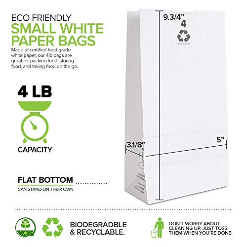 Stock Your Home 4 LB White Paper Bag - 500 Count