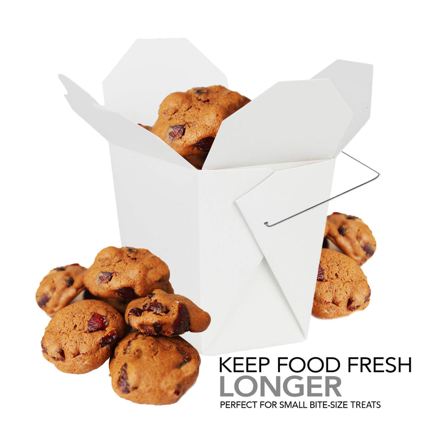 Stock Your Home 8oz Chinese Takeout Containers- 50 Count- White with Handle