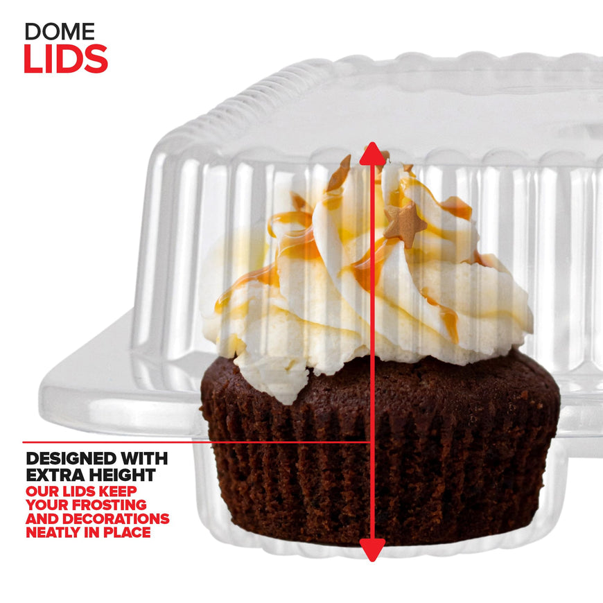 Stock Your Home Mini Disposable Plastic Cupcake Containers (40 Pack) 12 - Count Tray Compartment, Small or Mini Cupcakes Box/Holder/Carrier with Clear Connected Dome Lid, BPA Free