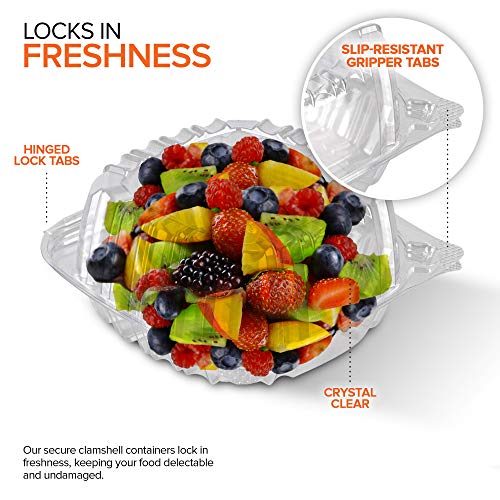 5x5 Plastic Clamshell Takeout Containers (600 Pack)