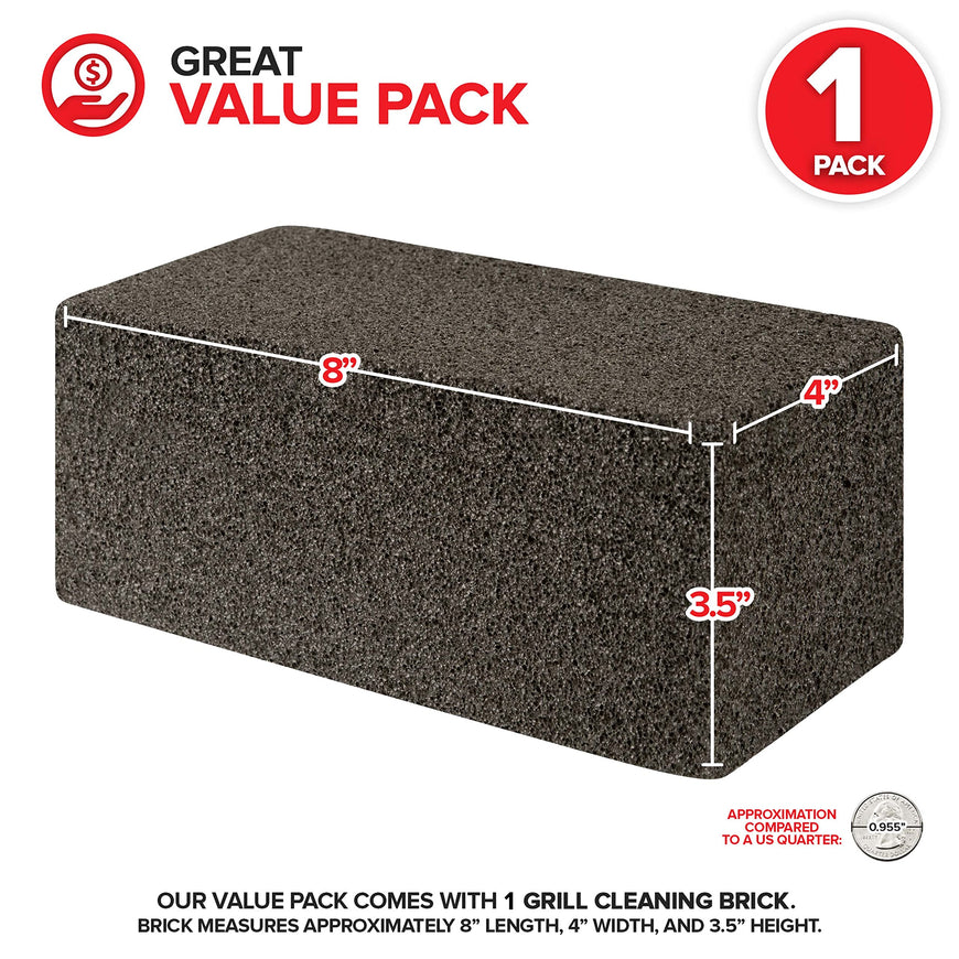 Stock Your Home Grill Cleaning Brick, Griddle Block Cleaner, Heavy Duty Pumice Stone for BBQ Flat Top, Scrubbing Tools/Bricks, (1 Pack)