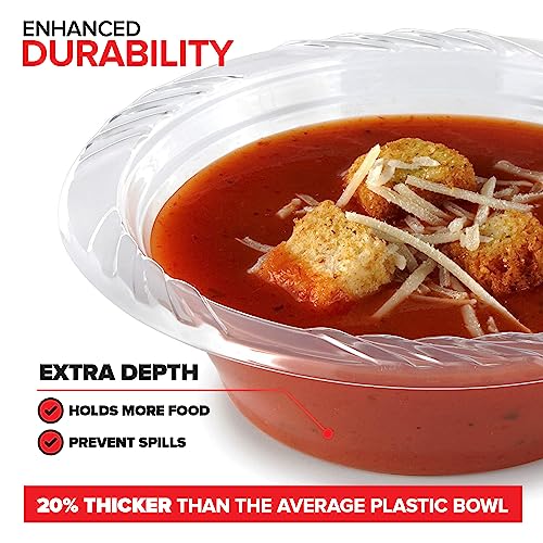 Stock Your Home 12 oz Disposable Clear Plastic Bowls - 120 Pack