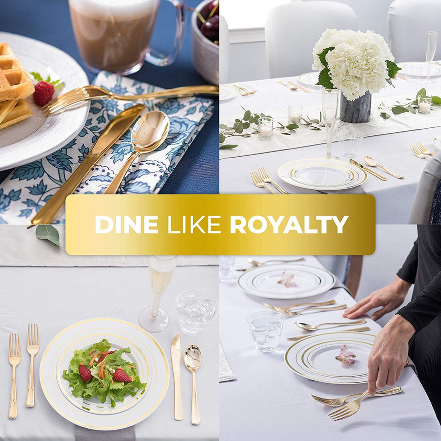 Stock Your Home 160-Piece Gold Plastic Silverware Set Includes 80 Forks, 40 Knives, 40 Spoons