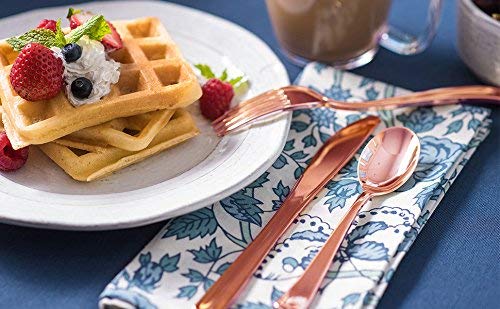 Stock Your Home 125 Disposable Rose Gold Plastic Forks