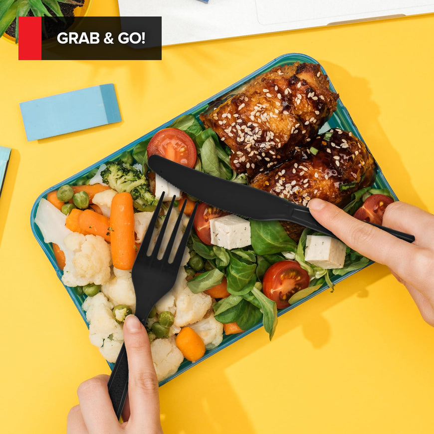 Stock Your Home Individually Wrapped Knives, 250 Count Heavyweight Plastic Knives, Plasticware Disposable Knife Bulk Pack, Individual Wrapped Knives, Heavy Duty Plastic Utensils for Party Supplies