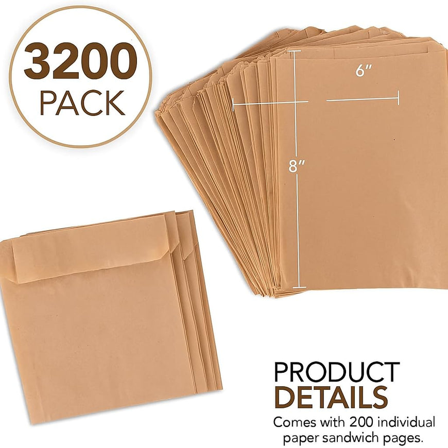 Brown Sandwich Bags (3200 Pack)