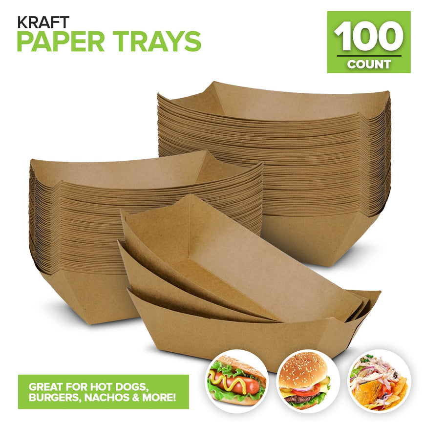 Stock Your Home Paper Trays Eco Friendly Brown 3 Lbs- 100 Count