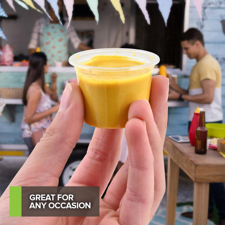Stock Your Home (1000 Pcs) Clear Commercially Compostable Shot Glasses 1 oz, Plant Based Eco Disposable Shot Cups for Jello, Sauce, Condiments, Environmentally Friendly Sustainable