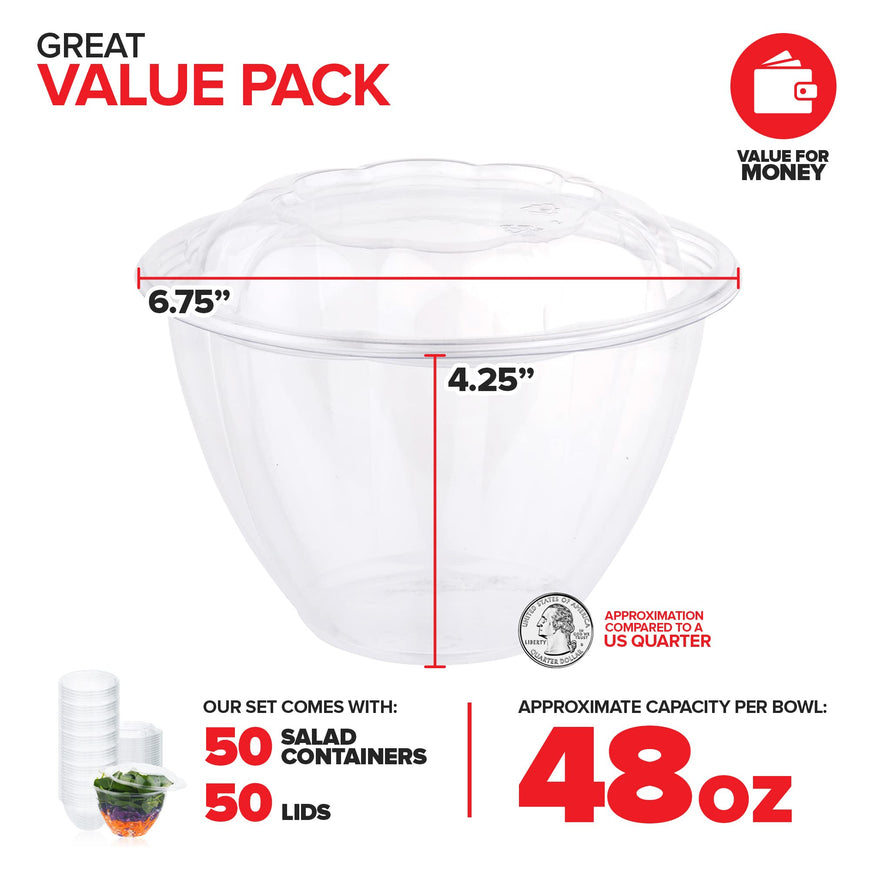 Stock Your Home 48 oz salad container- 50 Count
