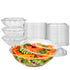 Stock Your Home Plastic Salad Bowls with Lids, 10 Count, 64 oz