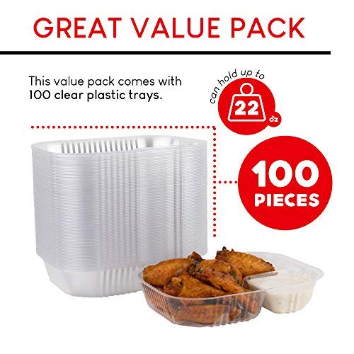 Stock Your Home Large Plastic Nacho Trays 22oz- 100 Count