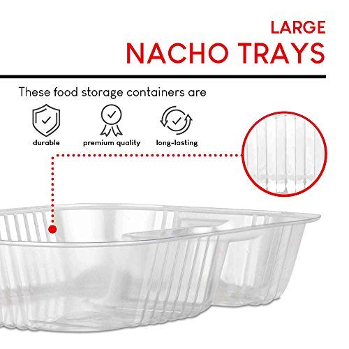Stock Your Home Large Plastic Nacho Trays 22oz- 100 Count