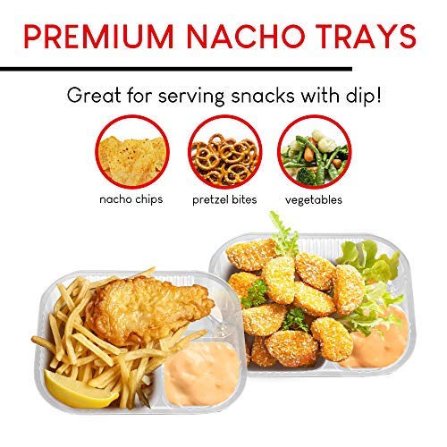 Stock Your Home Large Plastic Nacho Trays 22oz- 100 Count