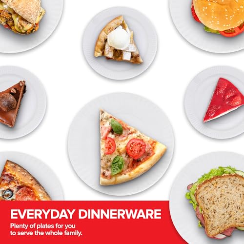 Stock Your Home (600 Pcs 6 Inch + 9 Inch Paper Plates Uncoated Combo Pack, 300-Count Each, for Everyday Use, 9
