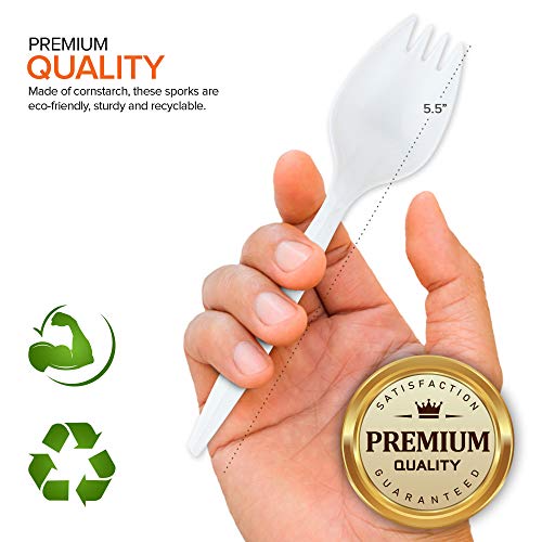 Stock Your Home Medium Weight White Plastic Spork - 100 Pack