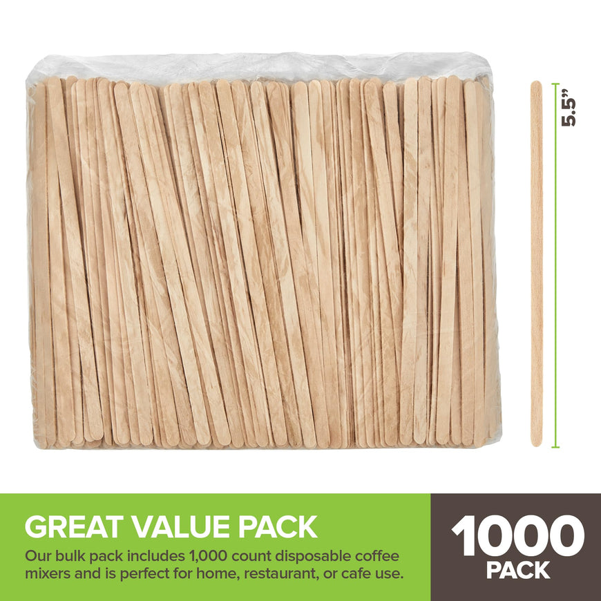 Stock Your Home Wooden Coffee Stirrers 1000