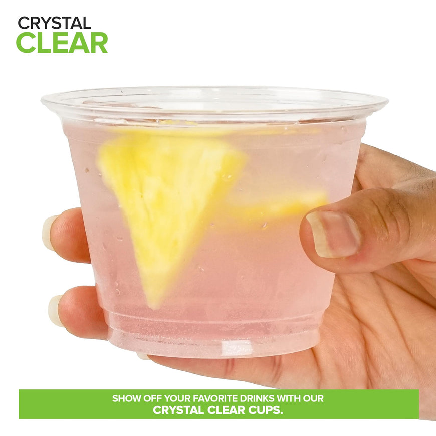 Stock Your Home 9 oz Clear PLA Cold Cups 50 Pack Disposable Party Cups for Water Wine Beer Sample Cups