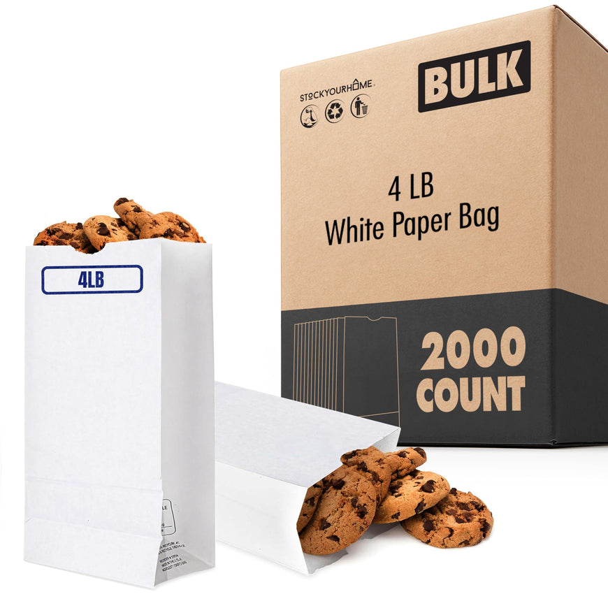 4 LB White Paper Bag (2000 Pack)