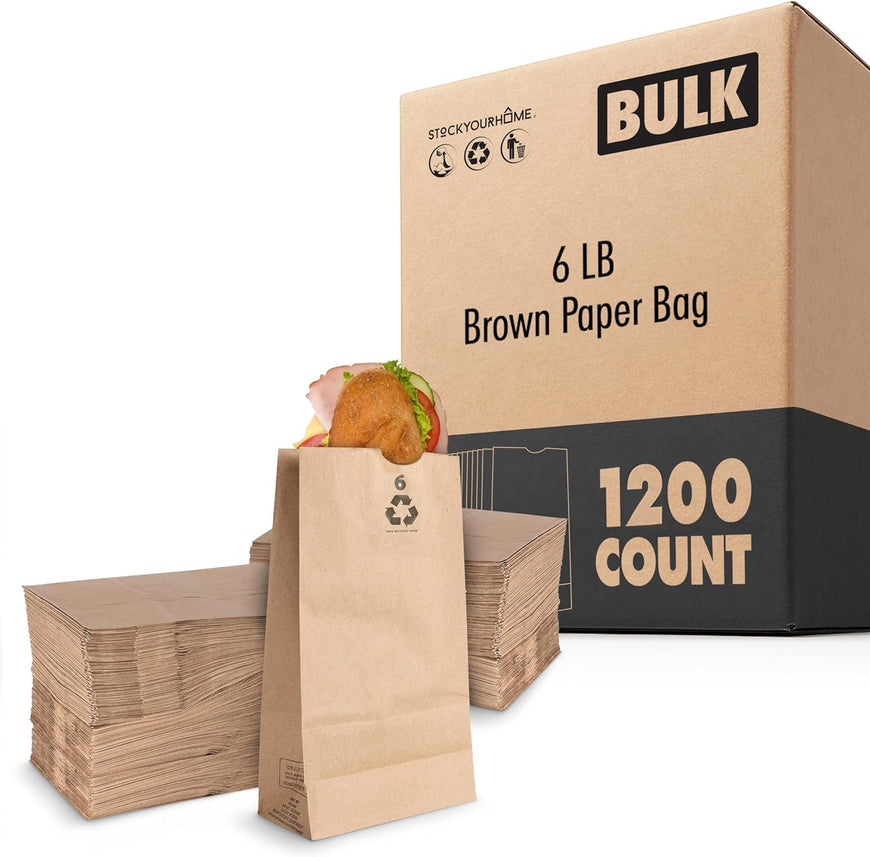 6 LB Brown Paper Bag (1200 Pack)