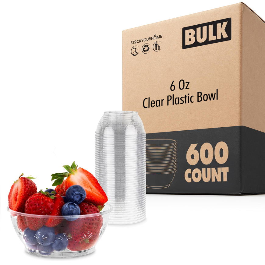 6 Oz Clear Plastic Bowl (600 Pack)