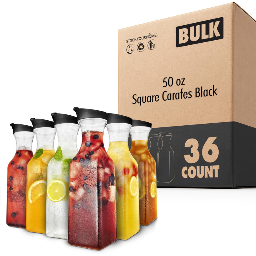 50 oz Square Carafes Black (36 Pack)