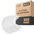 8" x 8" Plastic Clam-shell Containers (200 Pack)