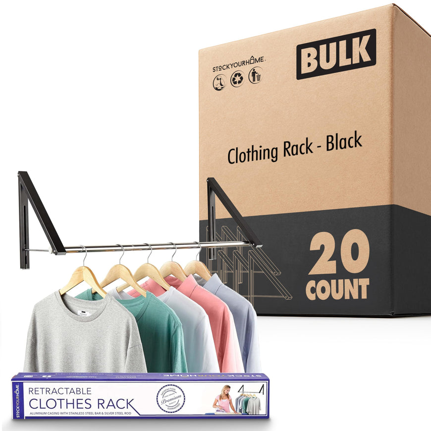 Clothing Rack - Black (Set of 20)