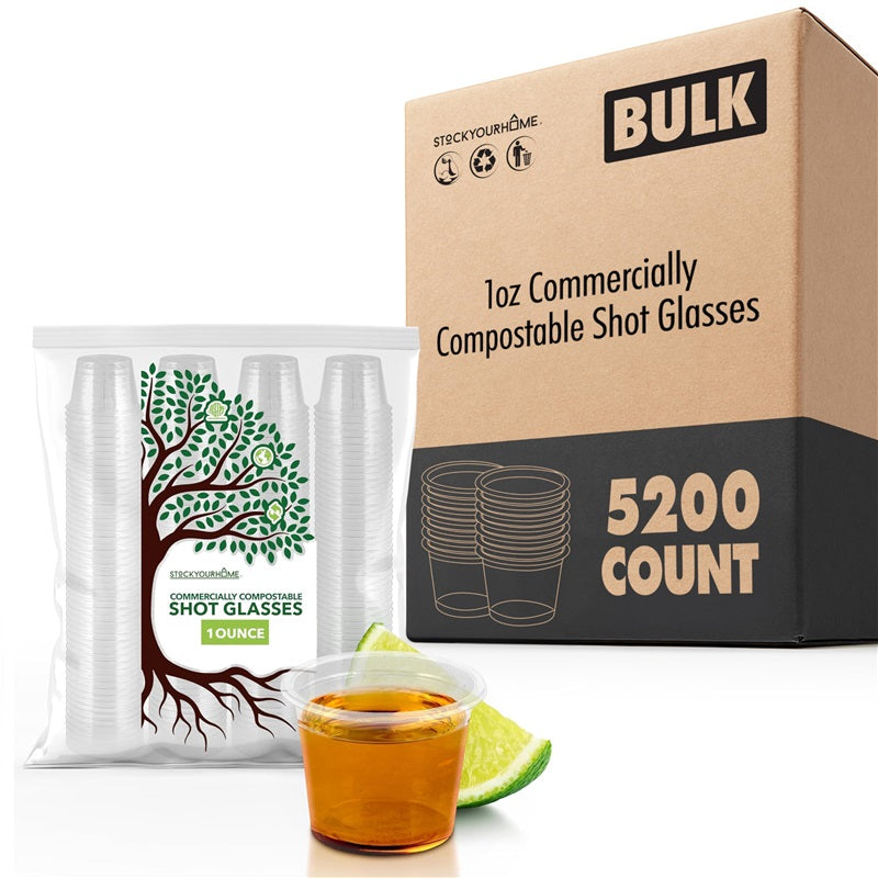 5200 Pcs Clear Shot Glasses 1 oz Plastic Cups for Jello Sauce and Condiments