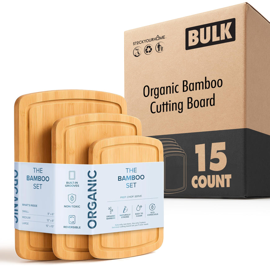 Organic Bamboo Cutting Board (15 Pack)