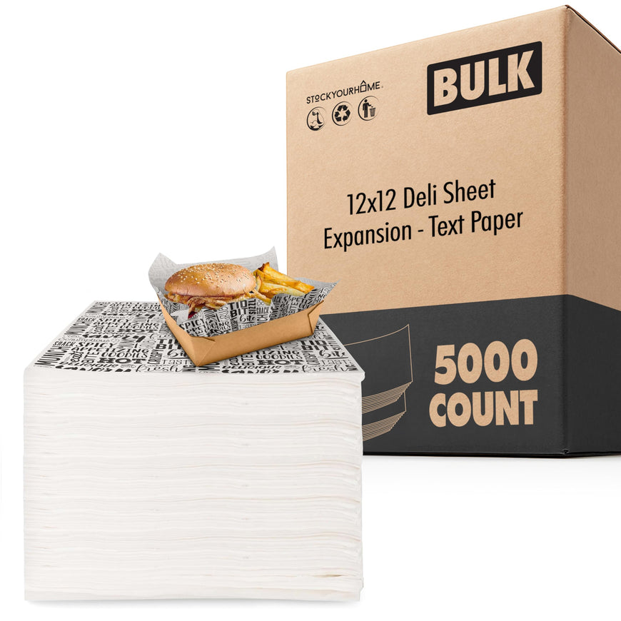 12x12 Deli Sheet Expansion - Text Paper 5000 Pack