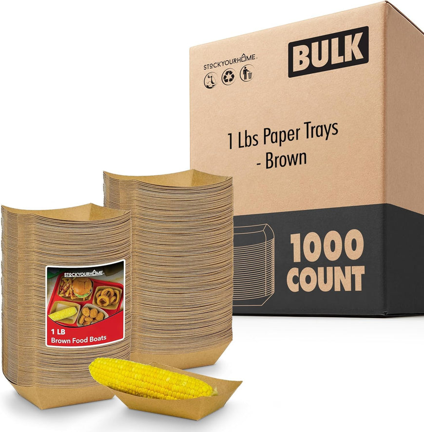 1 Lbs Paper Trays - Brown (1000 Pack)